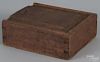 Pennsylvania walnut and poplar slide lid box, 19th c., 3 3/4'' h., 11 5/8'' w., 10'' d.