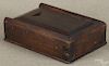 Pennsylvania walnut slide lid box, 19th/20th c., with a compartmentalized interior, 2 1/2'' h.