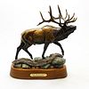 Bronze Wildlife Elk Sculpture, Rocky Mountain Royalty