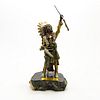 Bronze Sculpture Native American Warrior Chief, War Bonnet