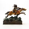 Bronze Sculpture, Indian Tribal Warrior Chief On Horseback
