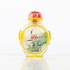 Vintage Chinese Snuff Bottle, Mountains And Flora