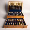 Roberts And Belk 84Pc Gold Plated Flatware Set