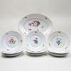 Set of Twelve Meissen Porcelain Dinner Plates and an Oval Platter