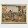 Pair of Continental Needlework Pictures of Bucolic Scenes