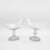 Two Similar Irish Glass Navette Form Centerpieces