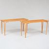 Pair of Swedish Ash Slat Tables, Attributed to Carl-Axel Acking