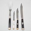 French Ebonized and Horn Handle Cutlery Set