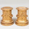 Pair of Louis XVI Style Giltwood Fluted Plinths