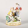 Volkstedt Porcelain Figure Group, Couple With Birdcage