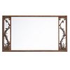 Hollywood America decorator 20th Century Classical asian influenced hall Mirror divided into 3 panels with floral carved motifs at each end