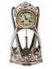Art Nouveau French Silver Plated Jappy Freres Clock