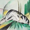 20th Century Antelope Painting