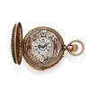 GOLD-FILLED, ENAMEL AND PASTE AUTOMATON HUNTER CASE POCKET WATCH