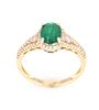 Natural Emerald Oval Cut with Diamonds in 10K Ring
