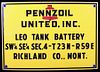 Pennzoil United Inc. Porcelain Enamel Sign
