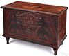 Midwest painted poplar blanket chest, dated 1852