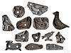 Collection of tin animal cookie cutters, 19th c
