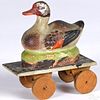 Unusual duck on nest platform pipsqueak toy