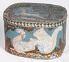 Wallpaper squirrel and stag hat box, 19th c.