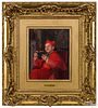Emile Meyer oil on panel seated cardinal