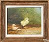 Ben Austrian oil on canvas of a chick and shell
