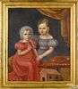 Oil on canvas portrait of two children
