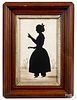 Auguste Edouart watercolor and cutwork silhouette