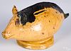 New Jersey earthenware pig bank, 19th c.