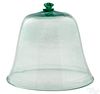 Large green aqua glass bell jar, 19th c.