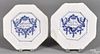 Pair of English Delft blue and white plates