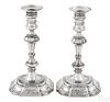 Pair of English silver candlesticks, 1743-1744