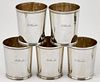 Set of five New York coin silver julep cups