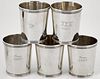 Five Cincinnati, Ohio coin silver julep cups