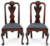 Pair of Philadelphia Queen Anne dining chairs