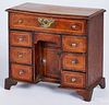 George III mahogany and oak kneehole desk