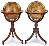 Pair of terrestrial and celestial globes