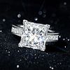 6.13-Carat Square Brilliant-Cut Diamond Ring