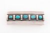 A Julian Lovato Sterling Silver and Turquoise Belt Buckle, ca. 1960