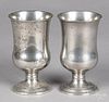 Pair of pewter chalices