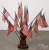 Turned American flag display stand