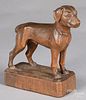 Woodenware, to include a carved dog