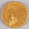 1913 five dollar Indian Head gold half eagle coin