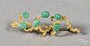 Italian 18K gold and glass brooch