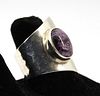 DDD Mid-Century Modern Silver Purple Stone Ring