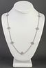 Modern Silver Cruciform Link Wheat Chain Necklace