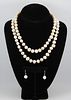 Cultured Freshwater Pearl Necklace & Earring Set
