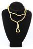 Steel Omega Type Posable Gold-Tone Necklace