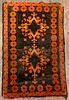 Persian Stylized Floral Motif Rug 3' 1" x 2'