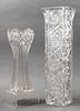 Tall Cut Crystal Vases, 2
